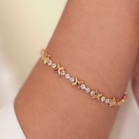 Crystal Fixed Charm Bracelet (Gold)