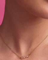 Pink Barbie Necklace (Gold)