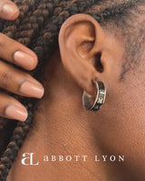 Custom Name Color Enamel Hoop Earrings (Silver)
