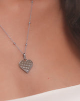 Custom Heart Calendar Necklace (Silver)
