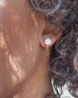 Pearl Initial Drop Earrings (Gold)