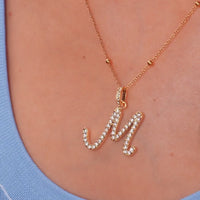 Pavé Initial Necklace (Gold)