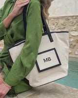 Ecru/Black Resort Bucket Bag