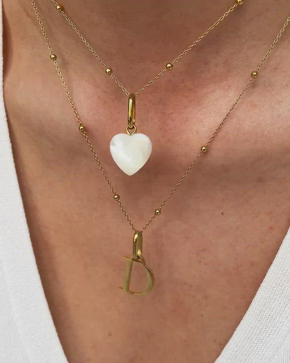 Letter & Birthstone Sphere Chain Layered Set (Gold)