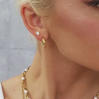 Starburst Huggie Hoop Earrings (Gold)
