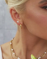Starburst Huggie Hoop Earrings (Gold)