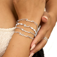 Mini Signature Name Bracelet (Silver)