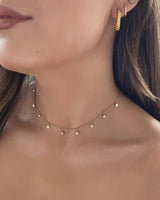 Crystal Droplet Necklace (Gold)