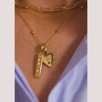 Custom Stamped Heart Pendant Necklace (Silver)