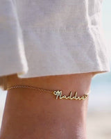 Signature Name Anklet (Gold)