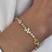 Custom Name Tennis Bracelet (Silver)