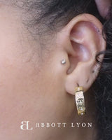 Crystal Heart Hoops (Gold)
