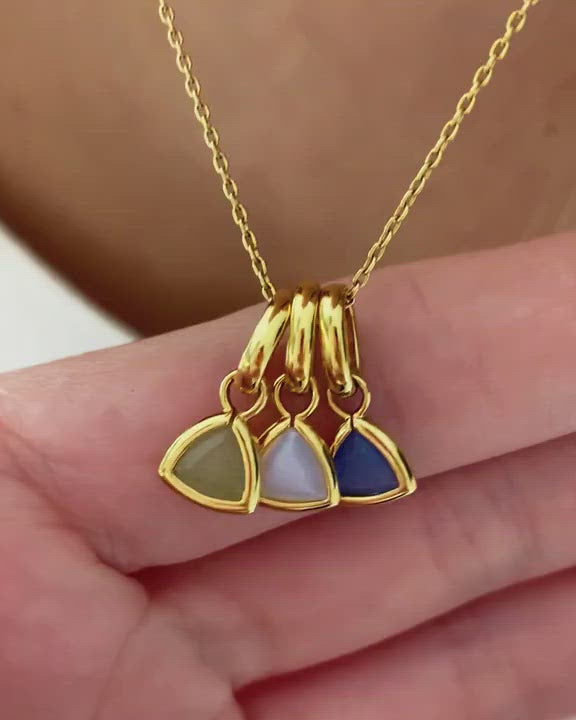 送税込【Abbott Lyon】Birthstone Sphere Chain Necklace☆20in Droplet Birthstone Sphere Chain Necklace (Gold)