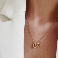 Interlinked Crystal Necklace (Gold)