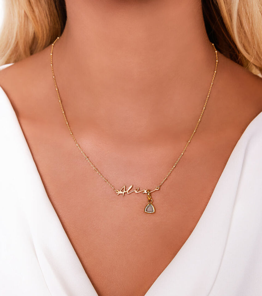  Long Double Paper Clip Chain Monogram Necklace - Silver or Gold  Finish : Handmade Products
