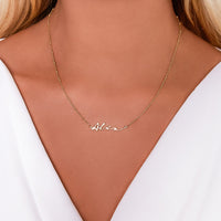 Sterling Silver Signature Name Necklace (Gold)