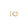 Sterling Silver Crystal Huggie Hoop Earrings (Gold)