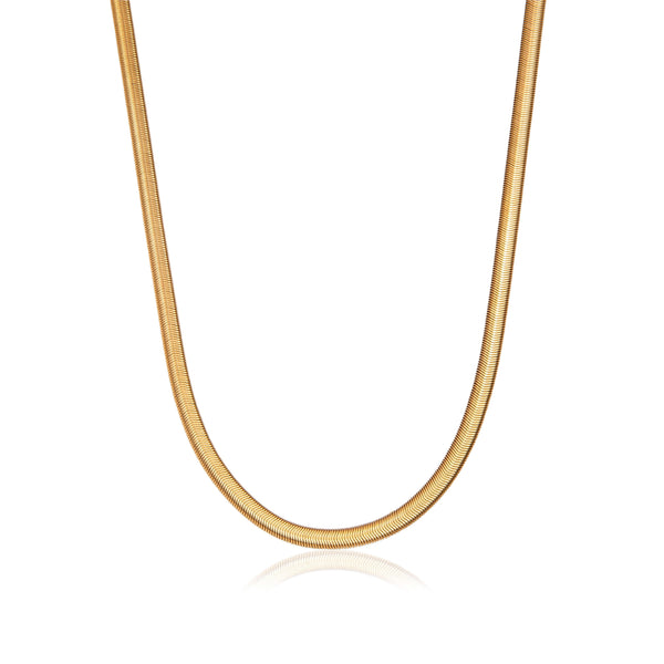 14K Gold Filled Herringbone Necklace for Women Flat Snake Chain Necklace  4MM Snake Bone Chain Choker Dainty Minimalist Jewelry for Girls Lady 16  Inches - Walmart.com