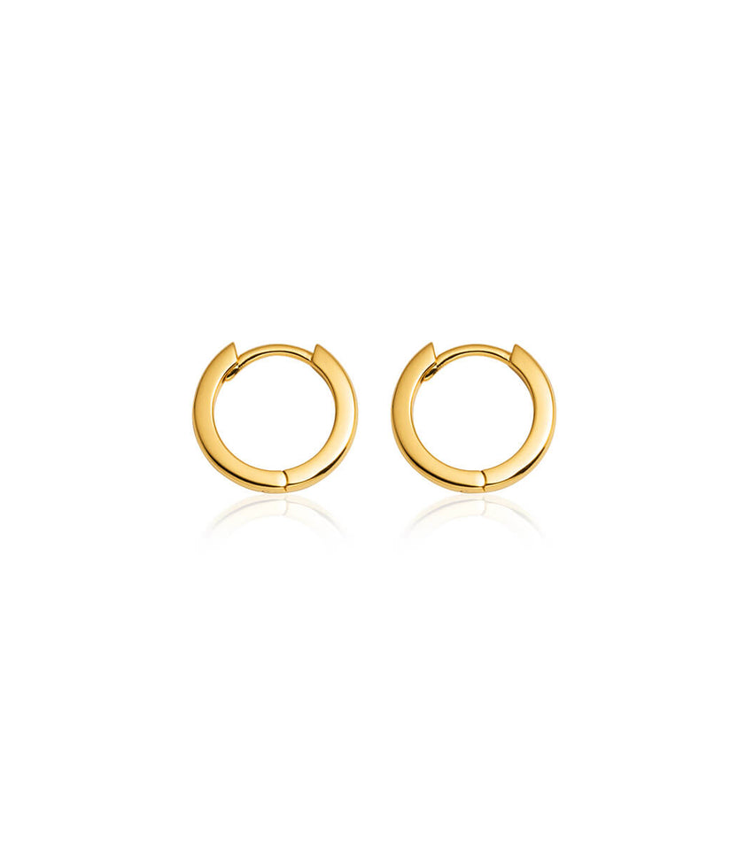 Sterling Silver Huggie Hoop Earrings (Gold)