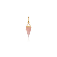 Rose Quartz Prism Pendant (Gold)