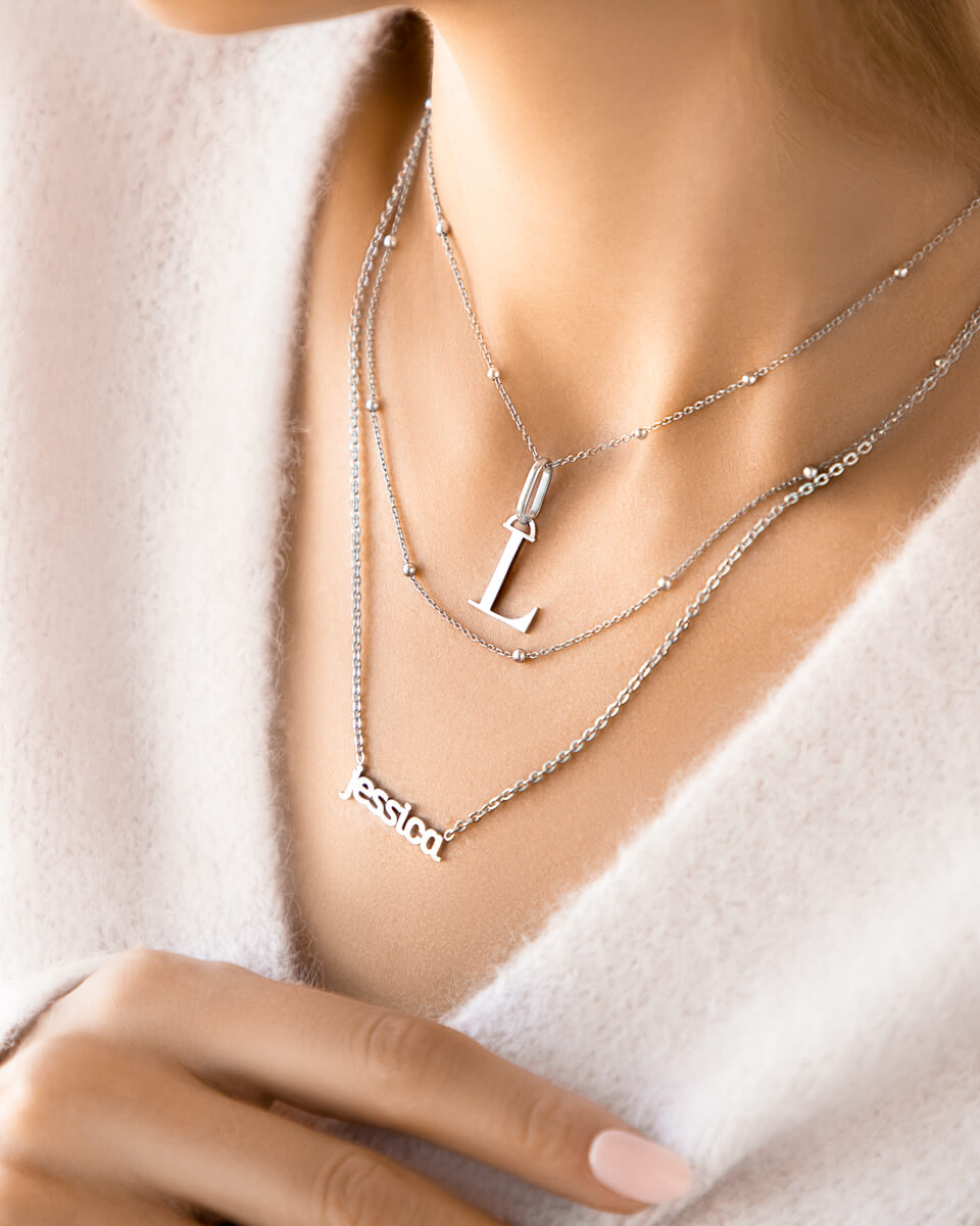 【Abbott Lyon】Crystal Oval Sphere Chain Necklace ☆ (2色)♪ Sphere Chain Necklace (Gold)