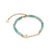 Blue Quartz Beaded Name Bracelet (Gold)