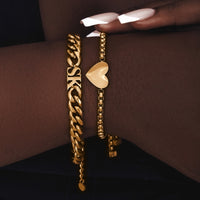 Personalize Heart Bracelet (Gold)