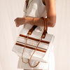 Mini Ivory/Tan Canvas Resort Bag