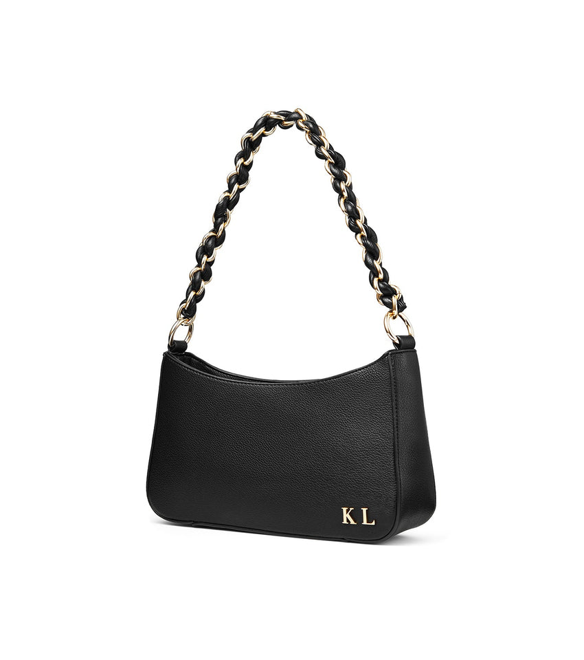 Buy BLACK PU LEATHER DOUBLE-STRAP HANDBAG for Women Online in India