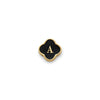 Black Enamel Clover Charms (Gold) - Initials