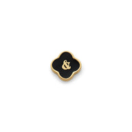 Black Enamel Clover Charms (Gold) - &
