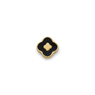 Black Enamel Clover Charms (Gold) - Clover