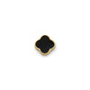 Black Enamel Clover Charms (Gold) - Plain