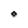 Black Enamel Clover Charms (Silver) - Initials