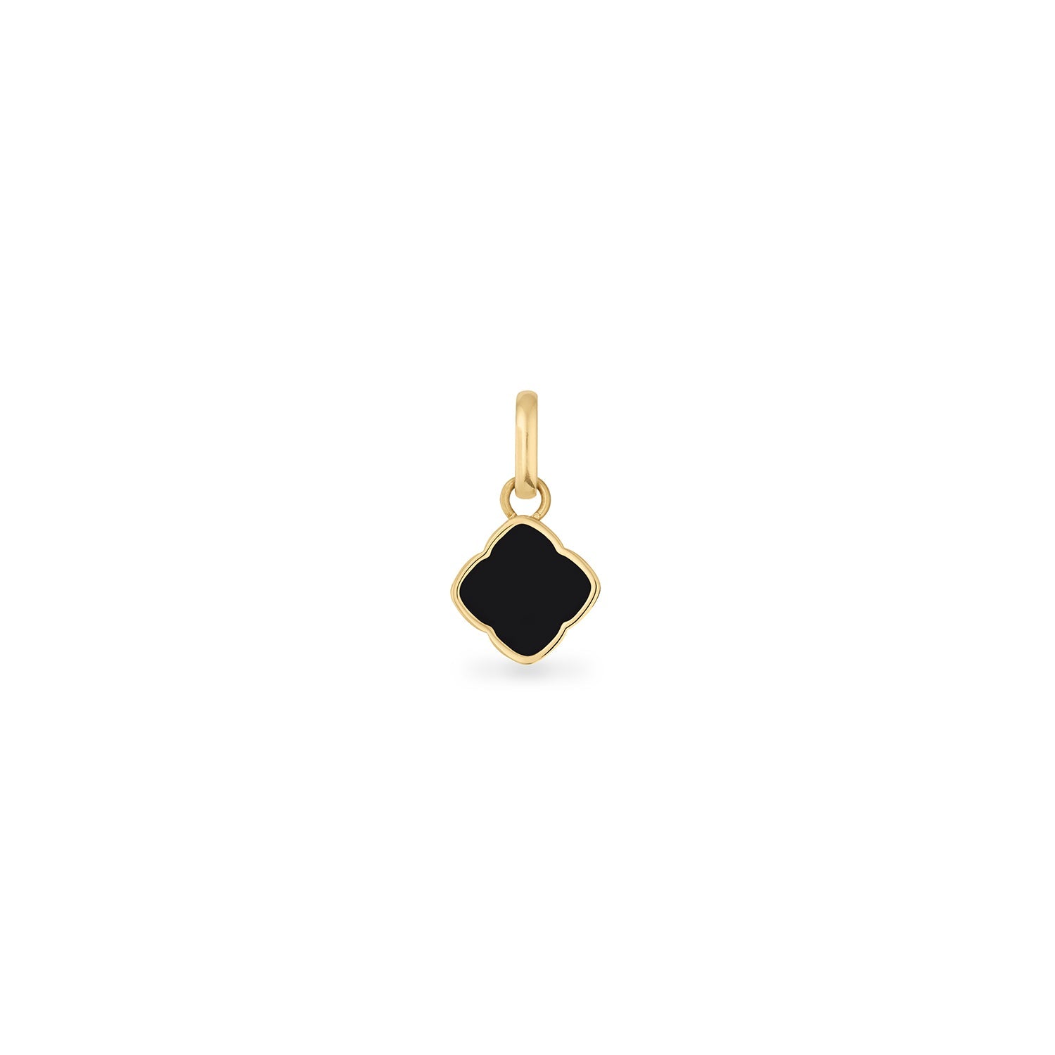 Black Enamel Clover Pendant (Gold) Abbott Lyon US