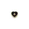 Black Enamel Heart Charms (Gold) - &