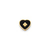 Black Enamel Heart Charms (Gold) - Clover