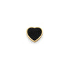 Black Enamel Heart Charms (Gold) - Plain