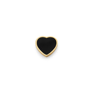 Black Enamel Heart Charms (Gold) - Plain