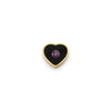 Black Enamel Heart Charms (Gold) - Birthstone