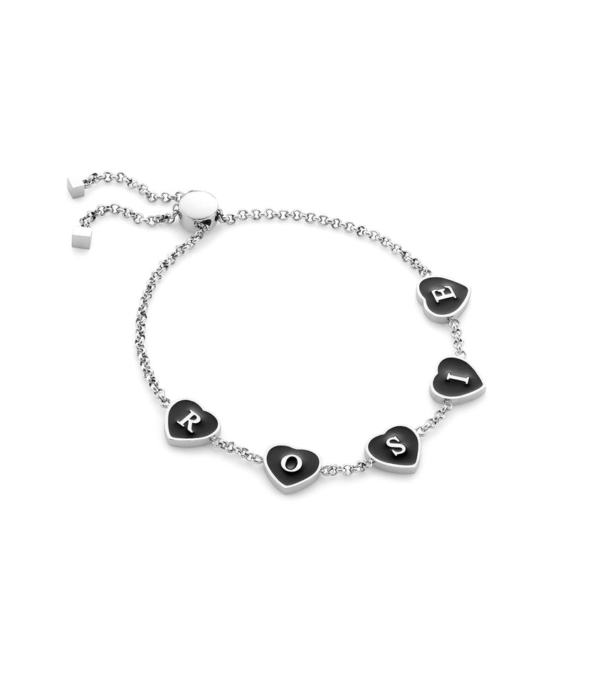 Heart Custom Name Bracelet (Silver)