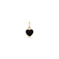 Black Enamel Heart Pendant (Gold)