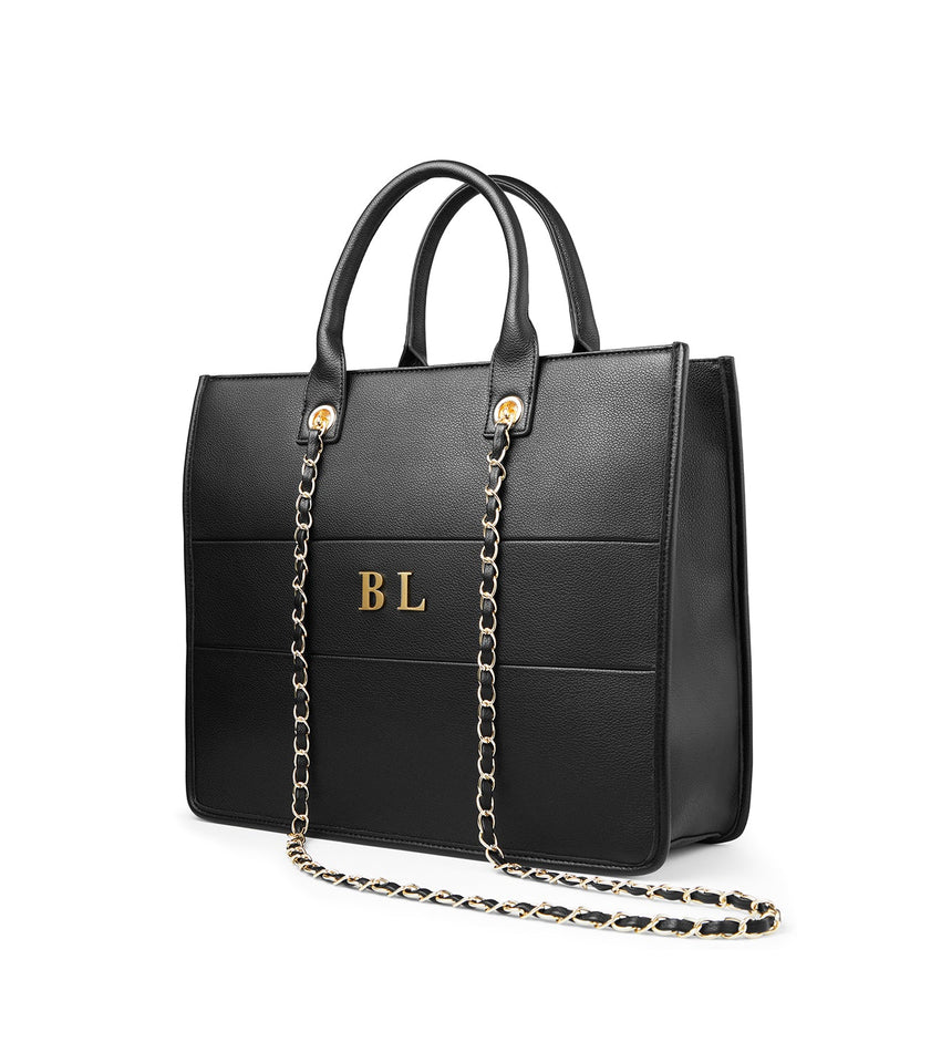 Large Black/Gold Icon City Tote Bag