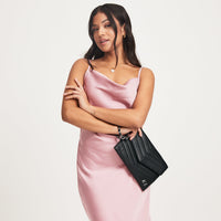 Black/Silver Quilted Envelope Clutch