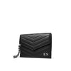 Black/Silver Quilted Envelope Clutch