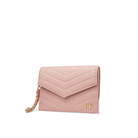 Blush Pink Quilted Envelope Clutch