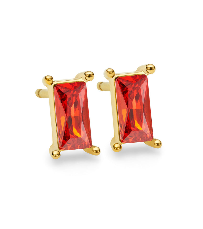 Advent Baguette Birthstone Studs - Gold