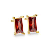 Advent Baguette Birthstone Studs - Gold