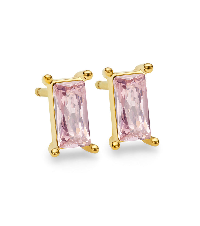 Advent Baguette Birthstone Studs - Gold