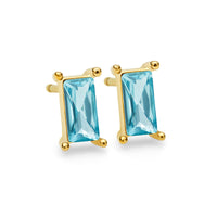 Advent Baguette Birthstone Studs - Gold